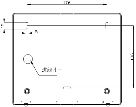 轉(zhuǎn)換開關(guān)采用壁掛式安裝，安裝孔位置和安裝孔距