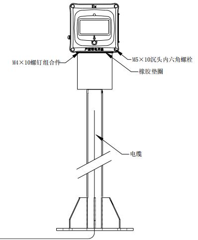 J-SAM-GST9116隔爆手動火災(zāi)報警按鈕立柱安裝方式示意圖